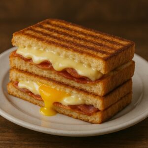 Queso, beicon y huevo